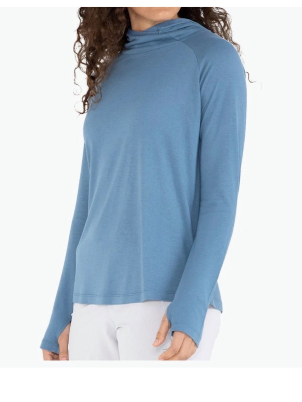 Free Fly Women’s Bamboo Lightweight Hoodie Cape Blue M